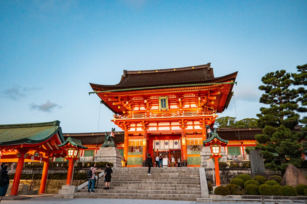 교토의 한 사원 저녁 풍경